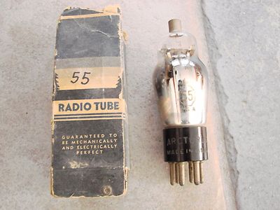 Arcturus 55  VACUUM TUBE w/ Box   Tests 44/40 Vintage Radio Tube