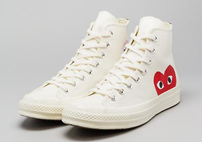 CONVERSE X COMME DES GARCONS PLAY Chuck Taylor '70 HI White unisex Shoes 3-12