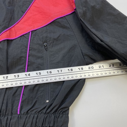 Vintage Reebok Jacke Damen Medium schwarz pink Windbreaker 90er - Bild 4 von 16