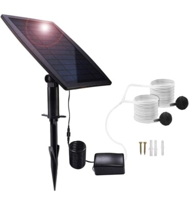 Lancoon Solar Powered Air Pump Kit, 2.5W Solar Panel, Air Pump, Air Hoses and...