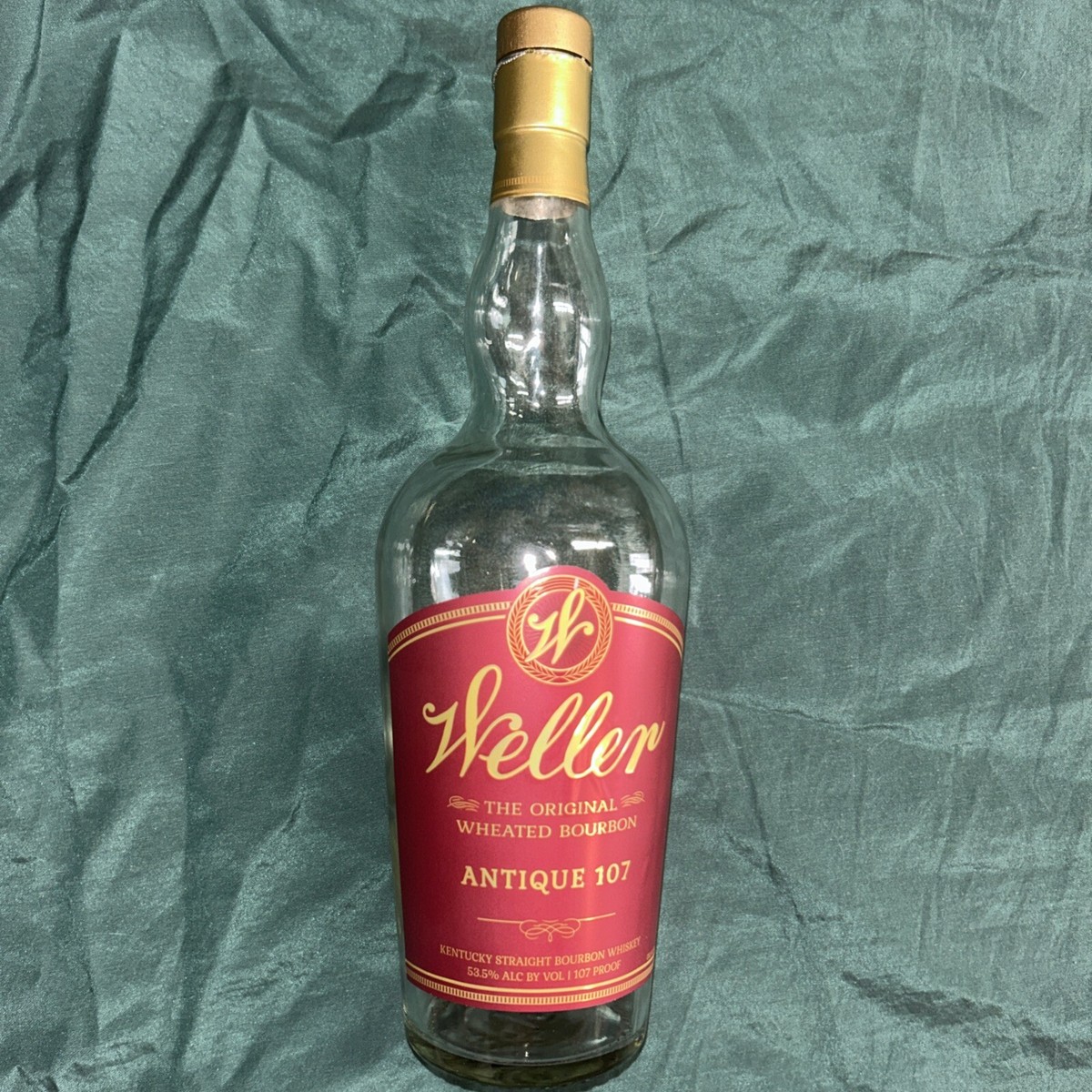 Weller Antique 107 -Empty- Bourbon Bottle *Red Label* | eBay