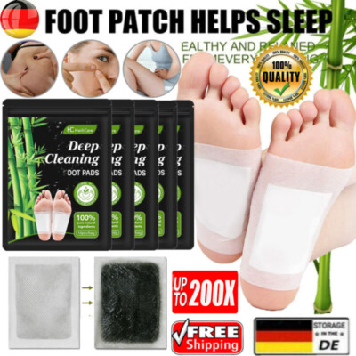 200 Stück Entgiftungspflaster Fusspflaster Detox Pflaster Bambus Foot Patch Pads