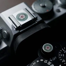 Flower Metal Hot Shoe Cover Shutter Button For Leica Sony Canon Nikon Fuji