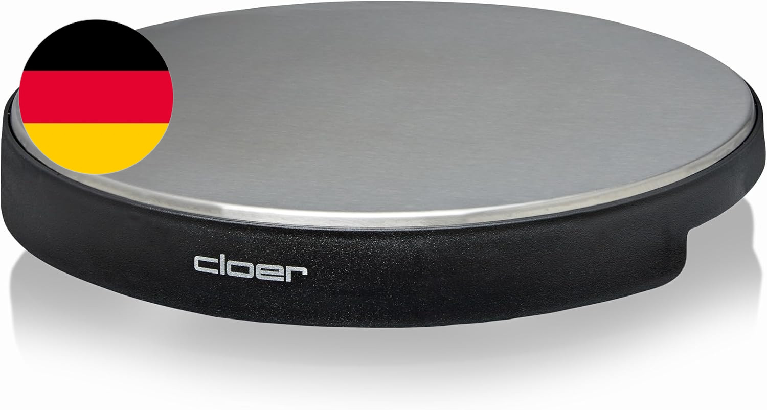 Cloer 6718 Warmhalteplatte Mit Speicherstein, Warmhalten Von Speisen, 5 Min Aufh