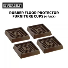 Furniture Floor Protector Rubber Cups 2 in Smooth Square for Carpet Hard Floors