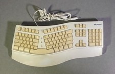 Vintage Microsoft Natural Ergonomic PS/2 Keyboard 59758 Tested Working