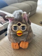 1999 Tiger Mini 5" Gray/Grey Furby Buddies Bean Bag Plush Stuffed Animal