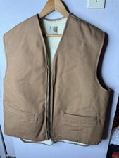 Vintage 1970s Carhartt Vest Sherpa Workwear Large Men  s Duck Canvas