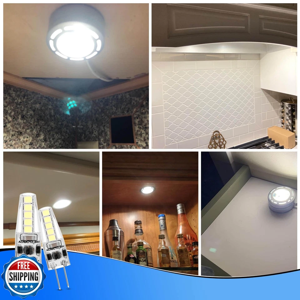 Heifymi G4 LED Bulb 12-24V AC/DC 3W Daylight 6000K 20W Halogen Bulb Equivalen - Image 2 of 4