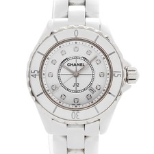 Chanel J12 12P Diamond H1628 33.9mm White Dial Quartz 2019 Women's #OTW1247