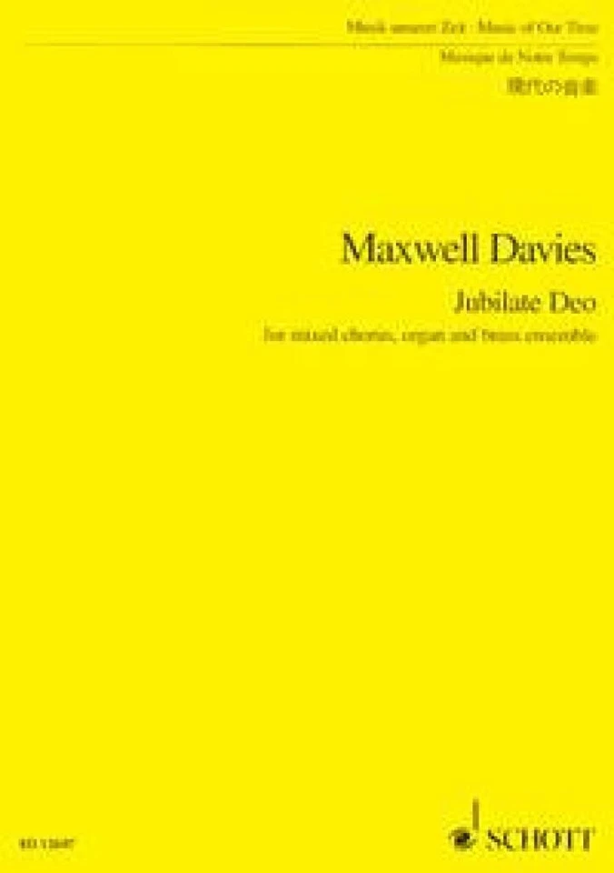 Jubilate Deo Peter Maxwell Davies Studyscore Mixed Choir, Organ and Wind Instrum - Image 2 of 4