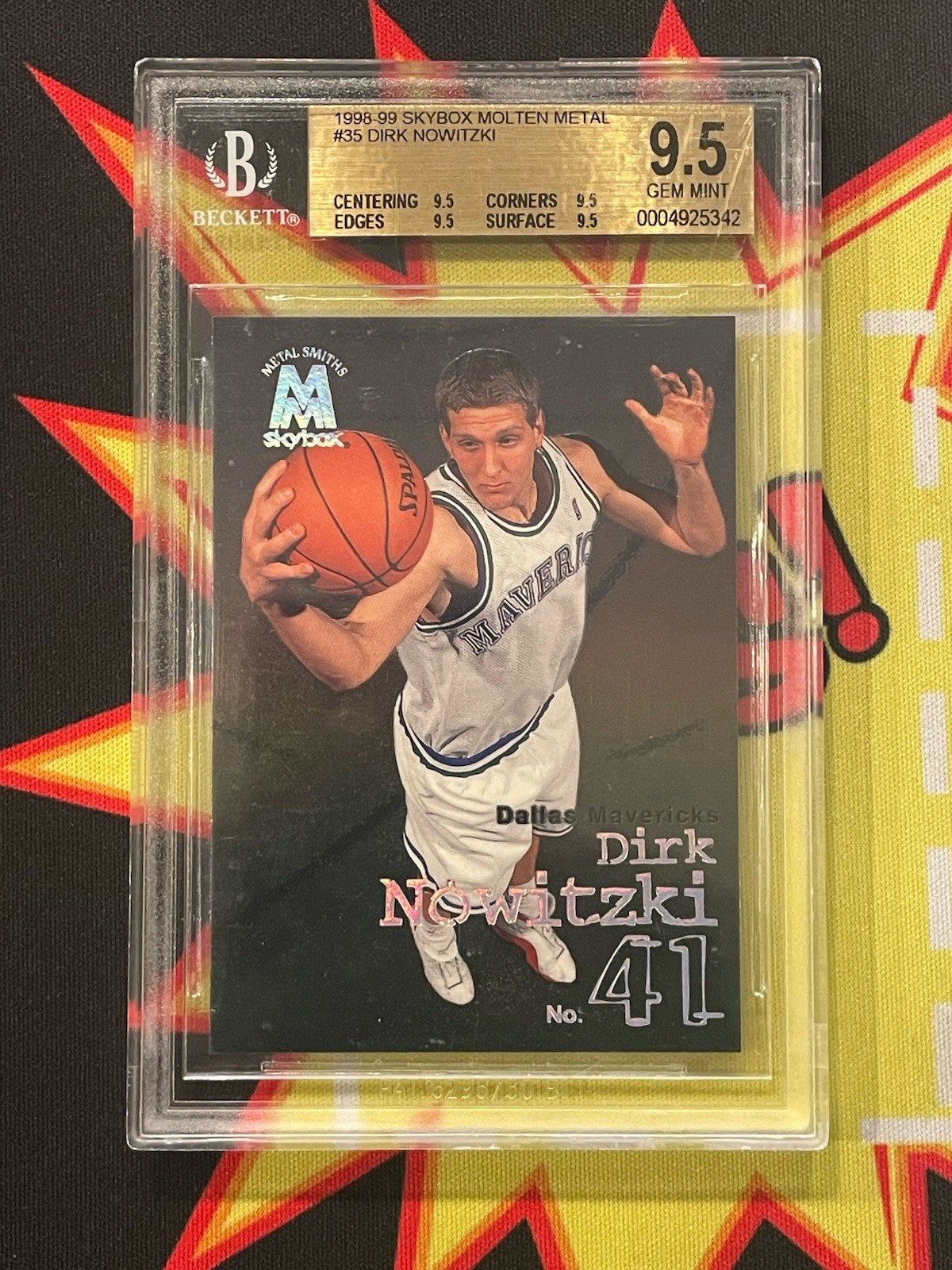 1998 DIRK NOWITZKI Skybox Molten Metal Rookie #35 RC BGS 9.5 True Gem Mavs