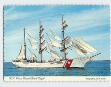 Postcard US Coast Guard Bark Eagle New London Connecticut USA