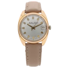 Vintage Mathey-Tissot Sunburst Date Men's Mechanical Wristwatch 800 Gold Tone