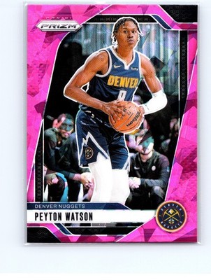 2024-25 Panini Prizm - Peyton Watson #133 Pink Cracked Ice Prizm