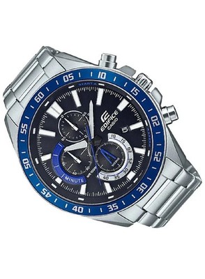 Casio Edifice EFV620D-1A2 Chronograph Stainless Steel Blue Bezel Men's Watch