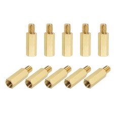 10PCS M6 x 20 mm 8 mm Male to Female Hex Brass Spacer Standoff