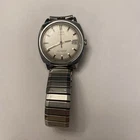 Vintage TIMEX Dynabeat Electric Watch 1970’s  Needs Battery W/date Silver Tone!