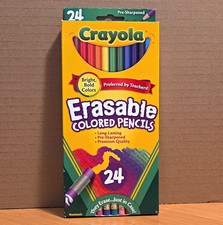 Crayola Erasable Colored Pencils 24 Count Pre-Sharpened Multicolor Set, New