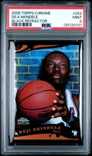 2005 TOPPS CHROME BLACK REFRACTOR #252 DEJI AKINDELE ROOKIE RC 3/399 PSA 9
