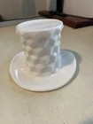 RARE Vintage Fostoria Milk Glass Top Hat Candy Dish Trinkets Excellent Condition