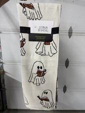 Goblin  Ghoul Ghost Reading Books Throw Blanket 50x70 Halloween Knit NWT