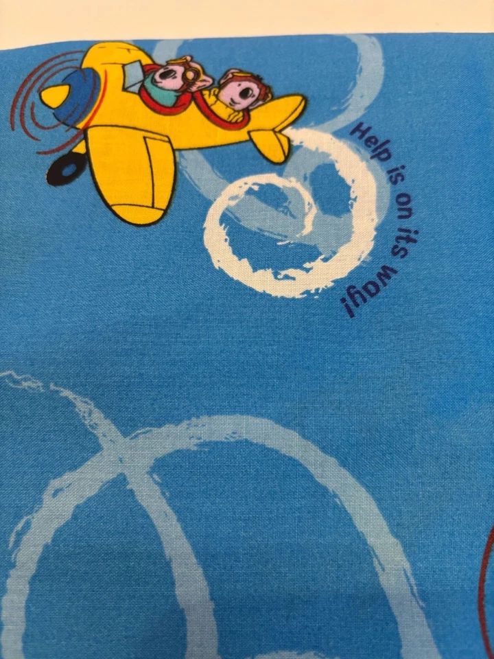 Tecido de costura Koala Brothers aviões algodão vintage 4,5 jardas raro desenho animado infantil - Imagem 3 de 4