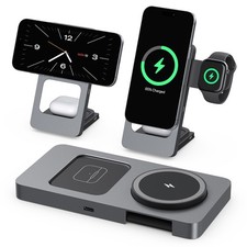 3 in 1 Wireless Charging Station for Apple Multiple Devices, Foldable Magnetic
