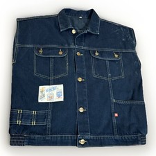 Vintage 90s Dark Wash Denim Roche Jean Button Front Vest Large