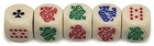 Poker Dice Rounded Corners Ivory Tone w/Pouch + PU Leather Red Felt Lined Cup — photo 6
