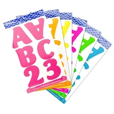 BAZIC 2" Fluorescent Color Alphabet & Numbers Stickers (72/Pack), pack of 24