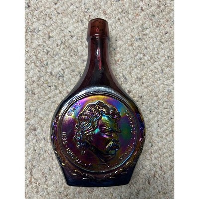 Wheaton Mark Twain The Jumping Frog Iridescent Glass Bottle Collectible