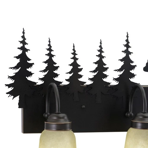 Bozeman 4-Light Bathroom Light in Rustic Style 14 Inches Tall and 33 Inches Wide - Picture 2 of 4