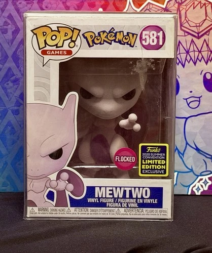 POKEMON MEWTWO #581 FLOCKED FUNKO POP 2020 SUMMER CONVENTION EXCLUSIVE