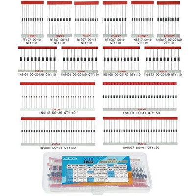 Diodes Sortiment Set 300 Stück, 14 Werte, Schottky, Rectifier, Fast Recovery