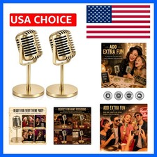 2PCS Retro Microphone Props Model, Vintage Prop Mic, Fake Plastic Microphone ...
