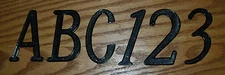 4" High House Street Address Nail on Metal Zinc Letters & Numbers A-F 0-9 BLACK
