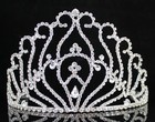4.5"H PAGEANT BEAUTY QUEEN RHINESTONE CRYSTAL HAIR TIARA CROWN WITH COMBS T1293