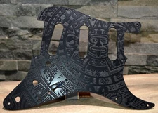 Black Mayan Textured Pickguard - Fender Stratocaster - USA - SSS HSS