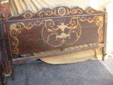 TESTATA LETTO MATRIMONIALE BAROCCHETTO LACCATA CON DORATURE - 1940 EMILIA