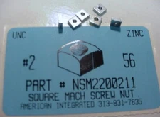 #2-56 SQUARE MACHINE SCREW NUTS STEEL ZINC PLATED 3/16 AF X 1/16 TH (50)