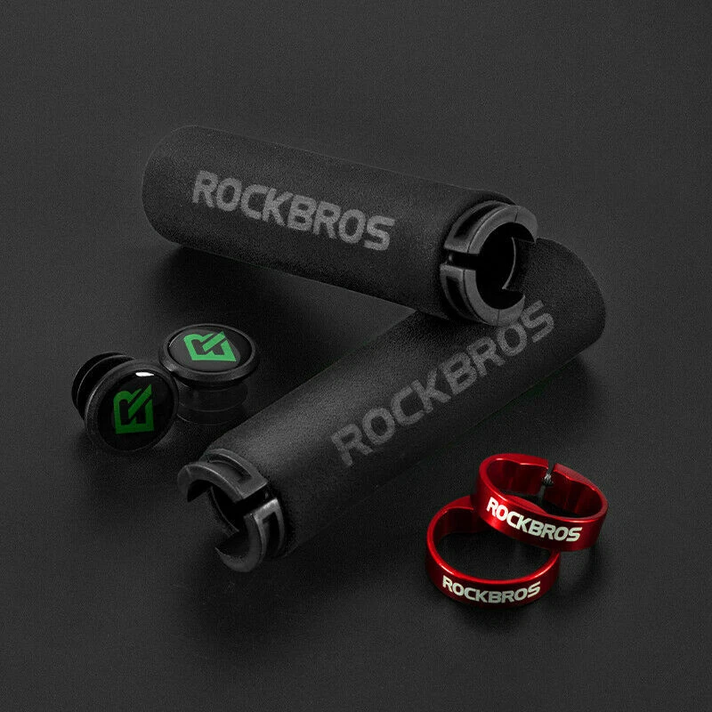 ROCKBROS Empuñaduras de manillar de bicicleta Ciclismo MTB BXM Bicicleta Esponja de silicona Empuñaduras suaves Foto 3 de 4