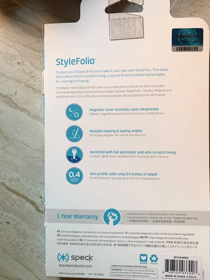 Speck StyleFolio Tablet Case for Verizon Ellipsis 8 HD -Black - Image 2 of 2