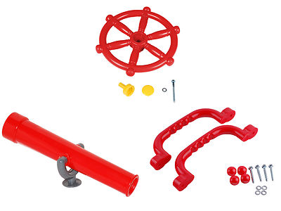 2 Handgriffe + Schiffslenker + Fernrohr Zubehörset Sparset Spielturm Set Zubehör