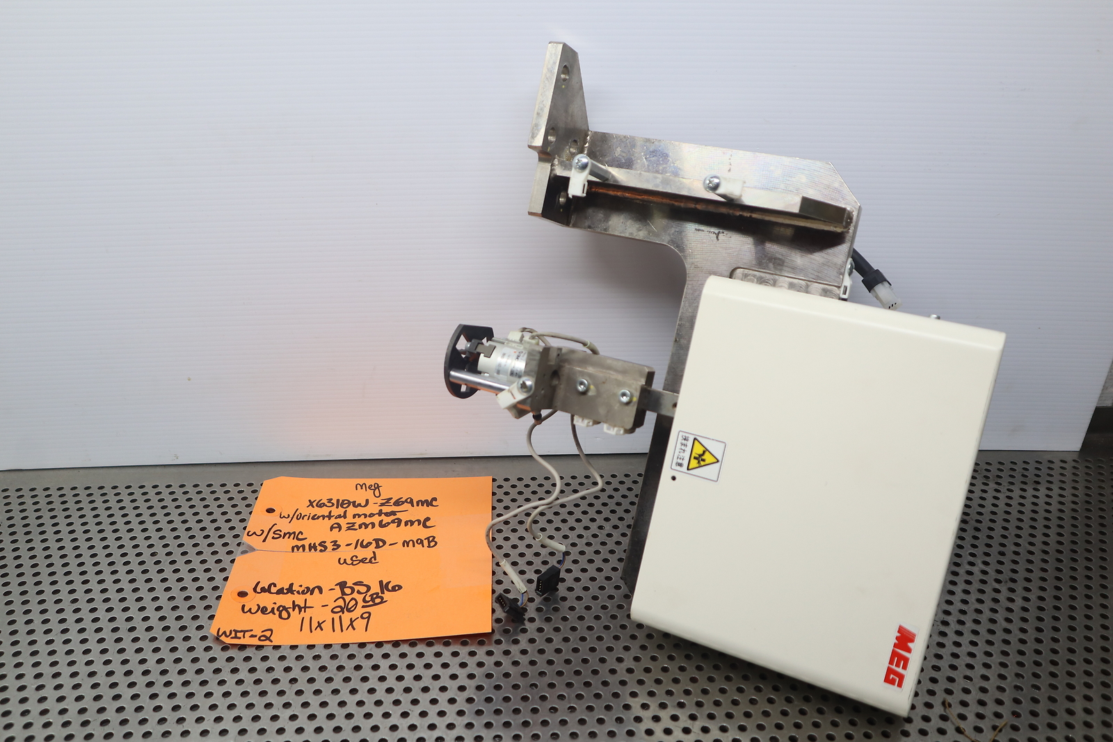MEG X6310W-Z69MC W/ Oriental Motor AZM69MC Gear Head & SMC MHS3-16D-M9B See Pics