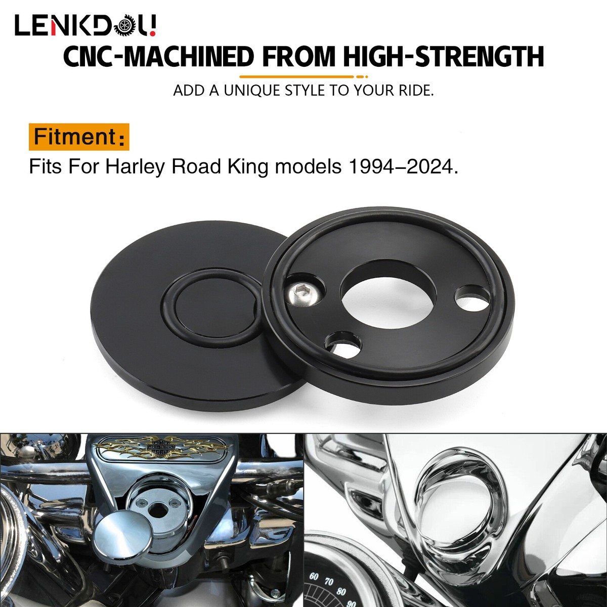 kyページ Marlin's Chrome Swivel Fork Lock Key Cover for Harley