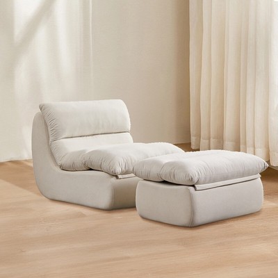 Floor Sofa Modern Simplicity W/ Foot Rest Cloud Couch Chaise Lounge For Bedroom