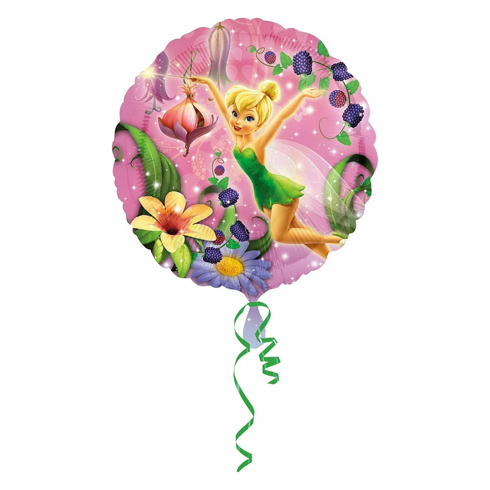 Balão de papel alumínio licenciado Tinkerbell Party Supplies formato redondo fada 45 cm - Imagem 2 de 3