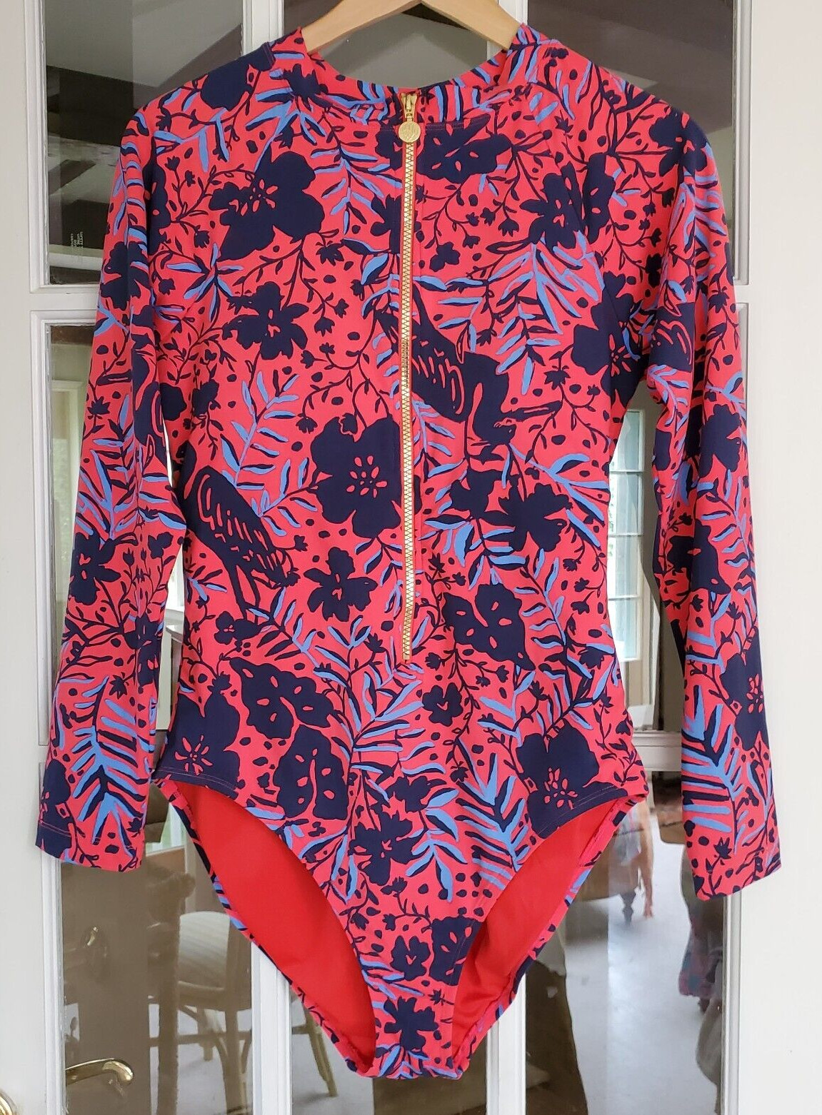 Lilly Pulitzer Randee Rash Guard Swimsuit Ruby Red He… Gem
