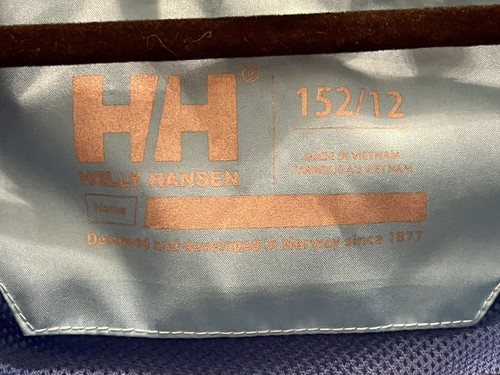 HELLY HANSEN YOUTH BOYS RAIN JACKET SIZE 152/12 WINDBREAKER LOGO ZIP UP BLUE - Picture 7 of 9